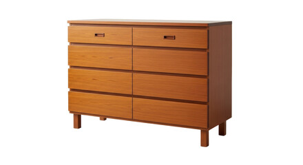 Isolated modern wooden dresser with drawers for clothing or household storage cabinet unit