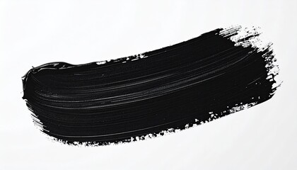 Black paint brushstroke on white background