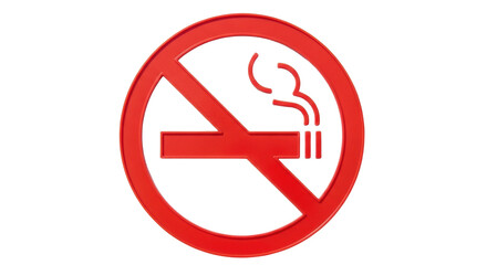Isolated No Smoking Symbol Prohibiting Cigarette Smoking and Vaping in Public Indoor Spaces