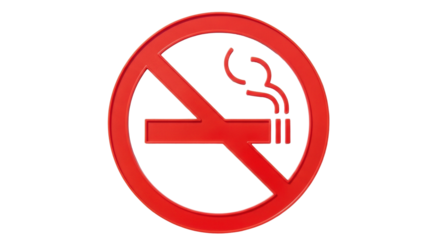 Isolated No Smoking Symbol Prohibiting Cigarette Smoking and Vaping in Public Indoor Spaces