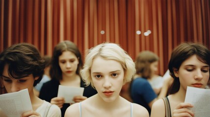 Obraz premium Group of Young Women Reading Together