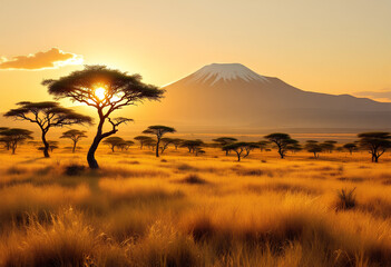 sunset in the savannah