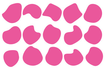 Blobs icon. Rock black icons. Drops or stone silhouettes. Vector set of black blobs . Organic blob shapes collection