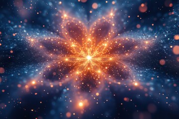Bright explosion of light and sparks.