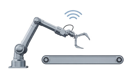 Isolated Robotic Arm with Clamp, Industrial Component, Automation Tool and Equipment