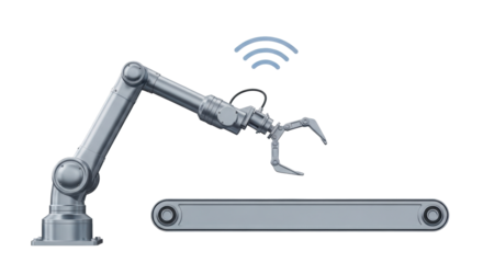 Isolated Robotic Arm with Clamp, Industrial Component, Automation Tool and Equipment