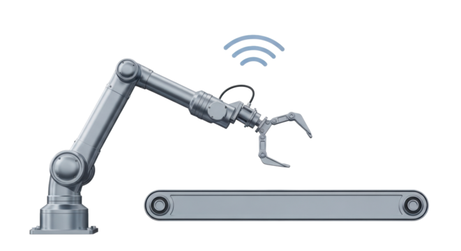 Isolated Robotic Arm with Clamp, Industrial Component, Automation Tool and Equipment