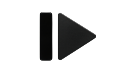 Isolated play pause button design, video forward playback control, navigation bar icon