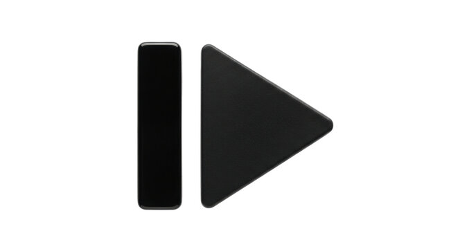 Isolated play pause button design, video forward playback control, navigation bar icon
