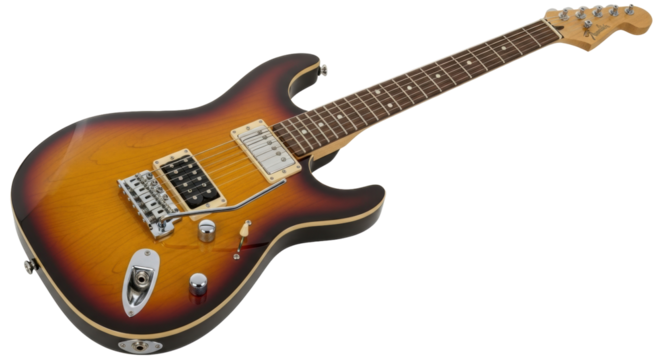 Isolated electric guitar instrument for musical expression and stage performance use