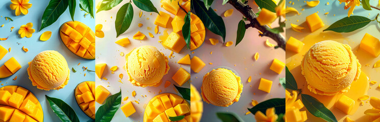 Mango ice cream scoop