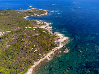 Aerial view of Licciola beach and Valle dell'Erica