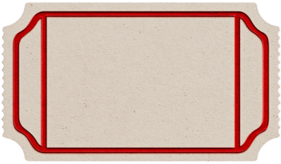 Blank Red-Framed Ticket with Serrated Edge