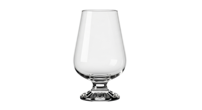 Isolated glass for spirits or wine, crystal stemware on neutral backdrop, empty glassware - Powered by Adobe