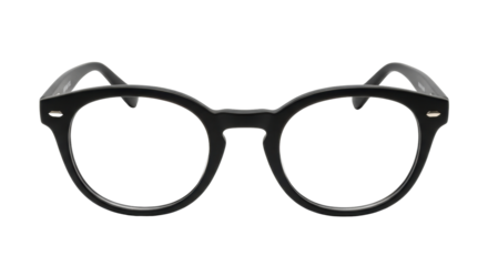 Isolated round eyeglasses with black frames perfect for vision correction or a style statement