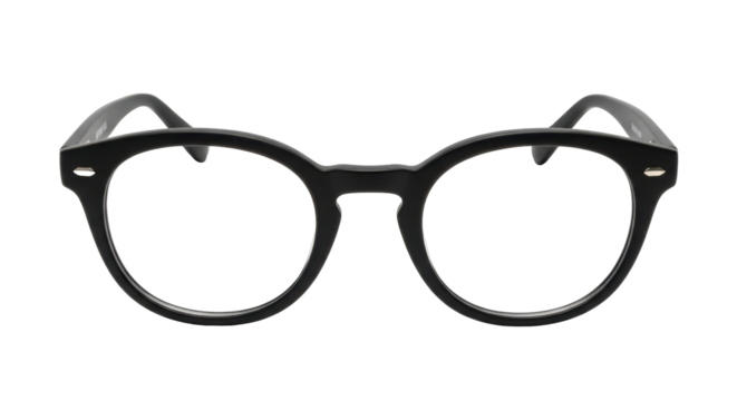 Isolated round eyeglasses with black frames perfect for vision correction or a style statement