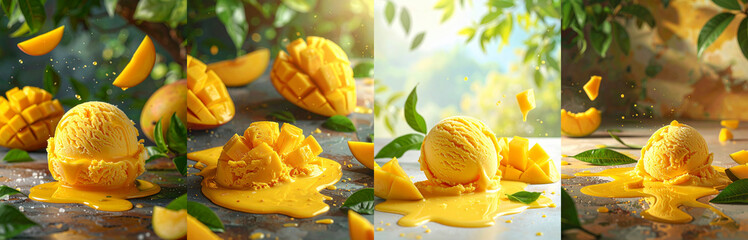 Mango Ice Cream Mint Sun Puddle