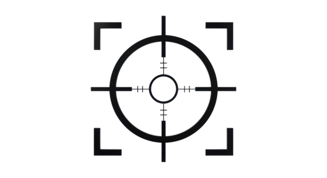 Isolated Sniper Target Design for Accuracy and Precision Shooting, Aiming System Black Icon