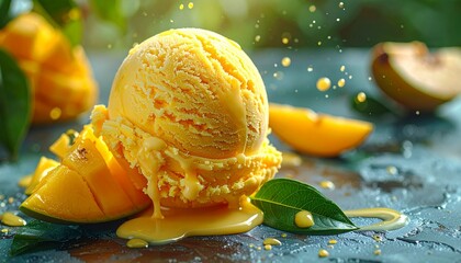 Mango Ice Cream Mint Sun Puddle