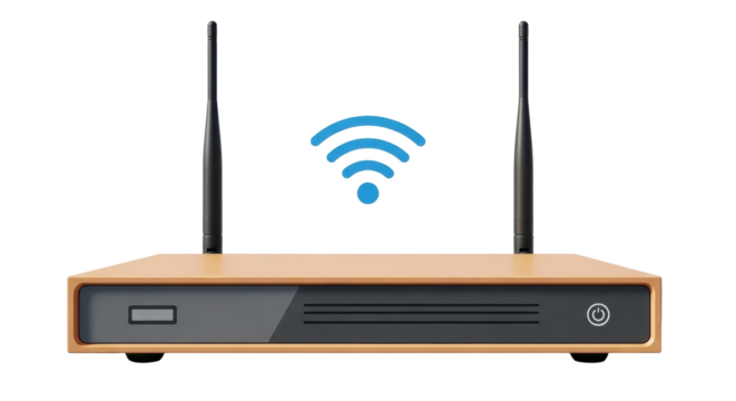 Isolated WiFi router with dual antenna transmitting wireless technology signal device