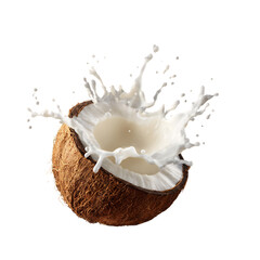 Coconut Splash isolated on transparent background