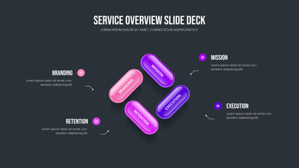 Sales Growth 4 Option Infographic Presentation Layout. Business Performance Frame Design Vector Illustration. Consulting Solution Four Step Diagram Slide Template.
