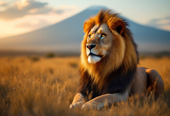male lion in the wild