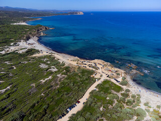 Aerial view of Rena Majore beach