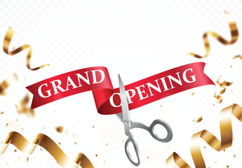 Grand opening ceremony banner and invitation card design