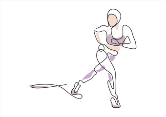 Athlete performing side lunge exercise in a single line drawing. line icon-continuous line drawing. Editable stroke. 