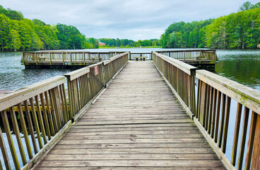 Fishing Pier in Mazarick Park, Fayetteville, North Carolina, USA