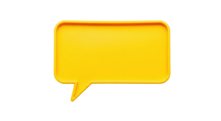 Isolated yellow speech bubble cutout ready to use in a social media or marketing design