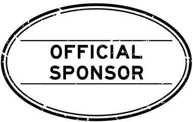 Grunge black official sponsor word oval rubber seal stamp on white background