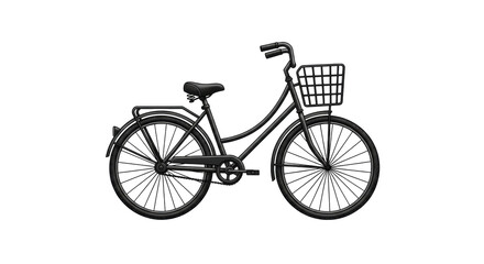 Fototapeta premium Isolated bicycle illustration with basket on handlebars against a neutral setting