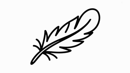 Delicate black feather illustration symbolizing lightness, freedom, and gentle movement, perfect for elegant designs.