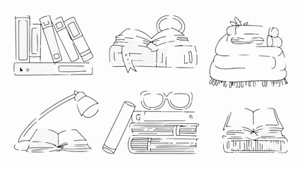 Cozy reading nook essentials, a delightful collection of books, a lamp, and glasses for your next literary adventure