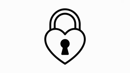 Elegant heart shaped padlock icon representing love security and commitment perfect for romantic themes and personal data protection