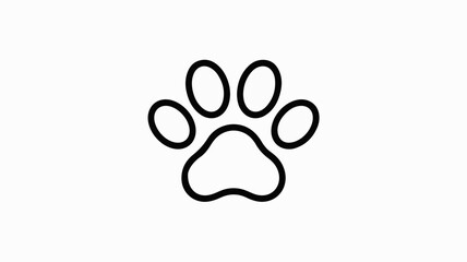 Simple outline of a paw print, perfect for pet care logos, animal adoption campaigns, and veterinary clinics seeking a clean, modern icon.