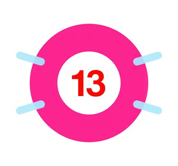 3d number 13 made of pink fur