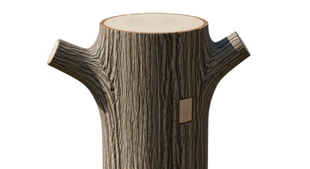 Isolated Tree Stump Table with Branches Decorative Woodland Furniture Odd Design