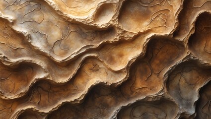Obraz premium A close-up shot of the texture of rock formations, with intricate patterns. The rough surface and natural color variations suggest age and geological processes