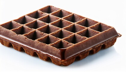 Chocolate Waffle Isolated On Transparent Background