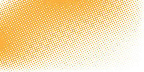 Dots halftone orange color pattern gradient texture with technology digital background. Dots pop art comics with summer background. vector ilustration