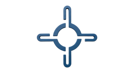 Isolated object for graphic design featuring a blue abstract circular crosshair-like form