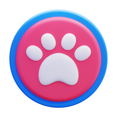 3D Illustration, character, icon Pet Paw
