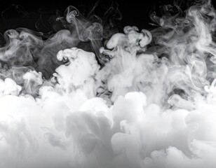 Abstract smoke plumes on black background