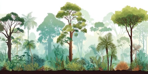 Lush Tropical Forest Panorama for Backgrounds or Environmental Presentations