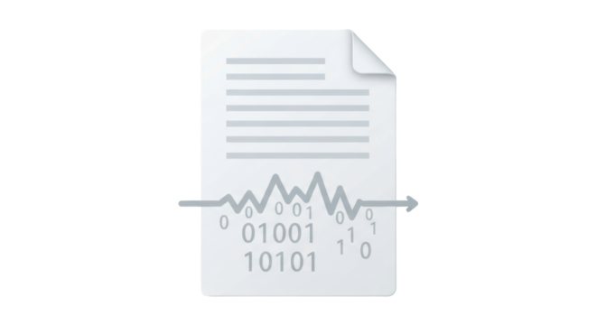 Isolated document with data stream, digital information analysis, insights on paper, file - Powered by Adobe