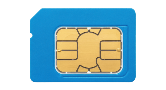 Isolated Micro SIM card component for cellular mobile smart phone connectivity technology