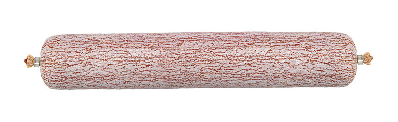 Whole salami log on transparent background